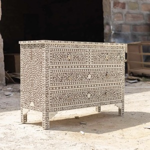 ILAHI's Bone Inlay <b>Drawer</b> Modern Design Agate Detailing <b>Storage</b> Portable Home Furniture - Product Image 3