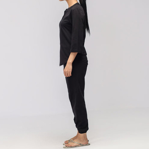 Ropa de estar por casa para mujer de buena calidad, 100% algodón, al mejor precio, estilo deportivo, conjunto de manga tres cuartos para mujer - Product Image 4