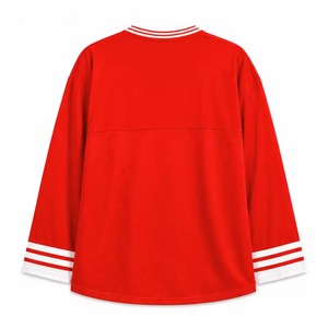 Delta |Sigma| Theta Sorority <b>Women's</b> Red <b>Mesh</b> Polyester Jersey V-Neck Long Sleeve Delta13 Sublimated Athletic <b>Top</b> Greek Apparel - Product Image 6