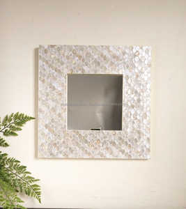 กระจกติดผนังฝังมุกลายดอกไม้ประดับมุก - Product Image 1