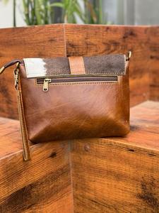 กระเป๋าถือหนังวัวเฟอร์ธรรมชาติทำจากหนังวัวสไตล์ตะวันตกกระเป๋าสตางค์แบบคล้องข้อมือทำจากหนังมีสายคาดลำตัวสำหรับผู้หญิงของขวัญ - Product Image 5