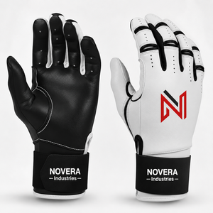 Gants de frappe de baseball en cuir Premium NOVERA INDUSTRIES à fermeture auto-agrippante, séchage rapide, pour l'entraînement, fabricant OEM ODM sous marque privée - Product Image 4