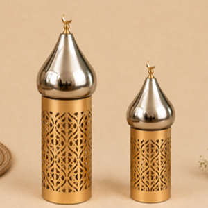 Luxury Gold Bakhoor <b>Burner</b> Set With Elegant Mood <b>Silver</b> Dome, Metal Craft Design For Home Decor, Ramadan & Arabic Hospitality - Product Image 6