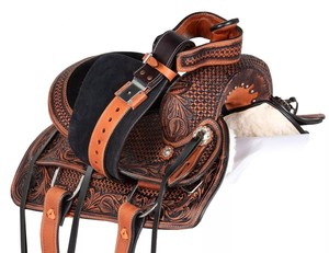 Sillín occidental mecanizado a mano con tallado para carreras de barriles | Sillín inglés de primera calidad, sillín de cuero para montar a caballo - Product Image 3