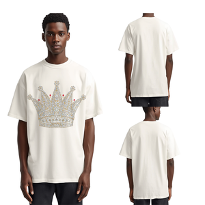 Camiseta Oversize de Algodón para Hombre con Diseño de Cristales y Pedrería, Moda Masculina - Product Image 2