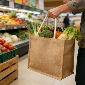 Food Grade <b>Jute</b> <b>Sack</b> with Reinforced Stitching for Heavy Load Food Storage - Product Image 6