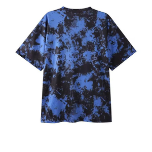 <b>Men's</b> <b>Tie</b>-Dye Short Sleeve T-Shirt O-Neck Casual Knitted Oversized Quick Dry Blue <b>Black</b> Patterned 100% Polyester 2026 - Product Image 5