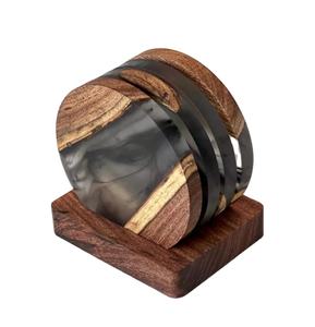 Sous-verres à thé en résine de bois de haute qualité ensemble de 4 pièces articles ménagers hôtel Restaurant vaisselle sous-verres pour boissons sous-verres en résine personnalisés - Product Image 1
