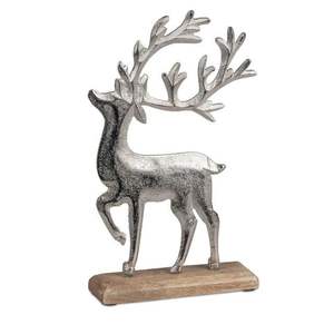 Centre de table de Noël en métal avec base en bois, pour une ambiance hivernale chaleureuse lors des repas de fêtes - Product Image 2