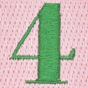 Pretty Girl Number 4 <b>Patch</b> Pink & Green Embroidered Applique Iron On Sew On Round Badge for <b>Jackets</b> Bags Hats DIY Garment - Product Image 5