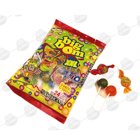 Sucettes Halal enrobées aux fruits, en gros, bonbons en forme de boule multi-saveurs, emballage en sachet