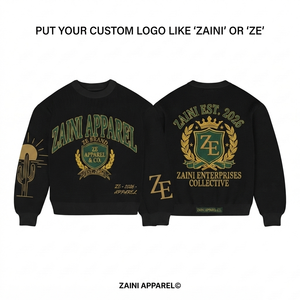 Sudadera de Hombre, 320 GSM, Felpa de Algodón Premium, Negra, Personalizada con Bordado, Estampado Puff, Parche de Chenilla con Logotipo - Product Image 1