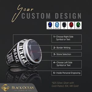 Bague d'université BOJ MCollege 012 personnalisée en argent avec diamant, bague de diplôme unisexe, certifiée GIA, micro-prix bas - Product Image 5