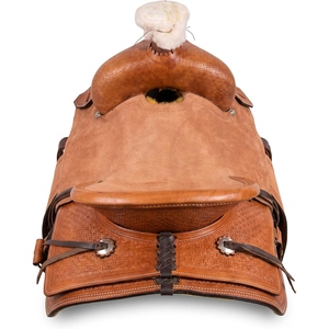 Selle de cheval western personnalisée en cuir véritable, équipement d'équitation avec détails décoratifs et sangles réglables - Product Image 5