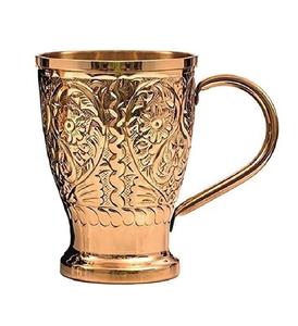 Hammered Copper Mug with Handle Traditional Artisanal Drinkware for Home <b>Bar</b> Dining & Special Occasions - Product Image 2