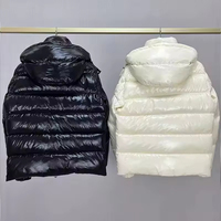 Blouson d'hiver matelassé chaud pour homme, avec logo et design personnalisés sur le devant, coupe-vent, respirant, séchage rapide, à capuche, enduit, style urbain