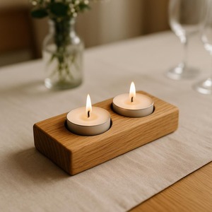 Portavelas de madera para bodas, eventos festivos, fiestas y regalos. Moderno candelabro para mesa de hogar o restaurante. - Product Image 5
