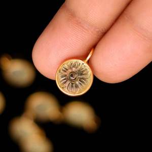 Natural Lemon Quartz Carved Flower Charm Gold Vermeil Pendant 925 Sterling Silver Lemon Quartz Gemstone <b>Healing</b> <b>Crystal</b> Jewelry - Product Image 1