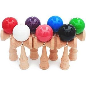 Giocattolo sportivo professionale per adulti per il tempo libero 18.5cm Kendama Ball in legno giocattolo sportivo all'aperto in legno con colori in PU giocattoli educativi - Product Image 5
