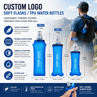 Botella de Agua Flexible de TPU sin BPA de 500 ml, Botella Plegable para Correr, Maratón y Trail Running