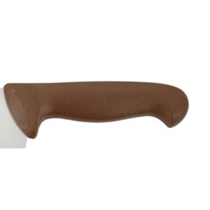 Couteaux de cuisine professionnels à manche marron avec lame pointue argentée, protège-doigts et poignée incurvée pour la découpe des légumes et la préparation des aliments - Product Image 2