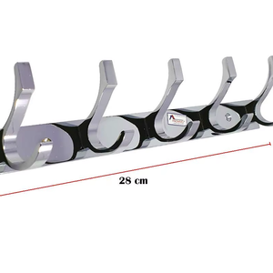 PROMIXO Heavy-Duty Modern Aluminium Hook <b>Rack</b> Wall Mounted Clothing Organizer for Bathroom Kitchen Bedroom Hallway Clothes Towel - Product Image 1