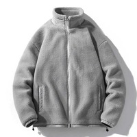Veste polaire zippée en sherpa pour homme, fausse fourrure, pull polaire zippé, sweat-shirt d'hiver, veste chaude doublée en sherpa