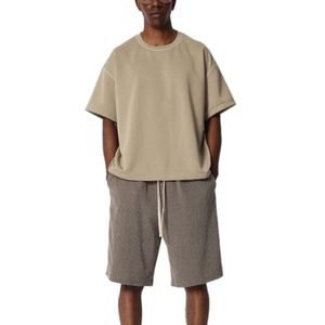 Custom Cropped Oversized Box Fit 100% Cotton T-Shirt for Men Solid Pattern Box Tee Blank for Printing - Product Image 2