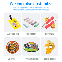 Llaveros Promocionales de PVC 2D/3D con Diseño de Animales de Dibujos Animados, Logotipo Personalizado, Color Personalizado y Grosor de 2-4 mm
