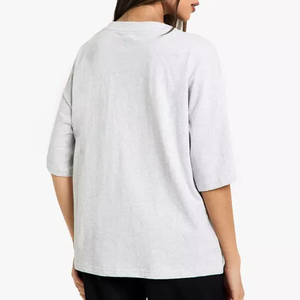 Camiseta Extra Grande Personalizada para Mujer, 160g 180g 200g, Logotipo Personalizado, 100% Seda, Talla Única, Cuello en V - Product Image 5