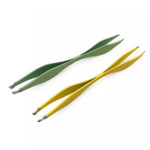 Pince à épiler antidérapante en acier inoxydable de qualité professionnelle pour cils, double usage, haute précision, outil d'extension de cils - Product Image 3