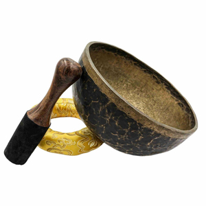 Ensemble de bols chantants tibétains faits à la main en laiton pour la thérapie du yoga et des chakras, avec marteau et coussin pour la méditation et la guérison sonore - Product Image 6