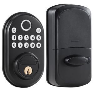 Serratura Intelligente per Porta in Legno con Impronta Digitale/Tastiera/Chiave, Sblocco Silenzioso e Continuo, Password Monouso, Anti-Spia - Product Image 2