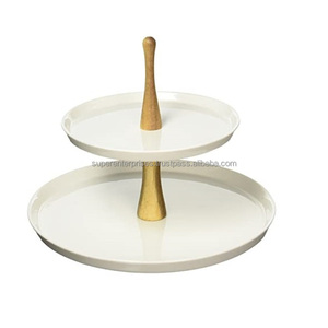 White Painted Cake Stand With Two Floor Custom Finishing and Design Available Metal Cake Stand With Multiple Size - Product Image 1