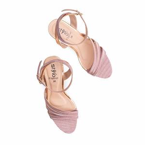 Sandalias de tacón Rosa FN6091 con diseño elegante - Product Image 1