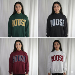 Rouse Women's <b>Black</b> <b>Turtleneck</b> University Campus Pullover School Spirit Team Apparel Custom Embroidery Lettering Private Label - Product Image 5