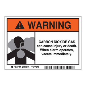 Señal de Advertencia de CO2 Brady con Alarma, Mensaje Reflectante de Evacuación para Laboratorios y Áreas Industriales - Product Image 2