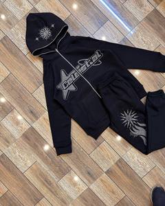 Ensemble de survêtement pour homme de haute qualité, sweat-shirt brodé et pantalon de jogging, fournisseur OEM ODM - Product Image 3