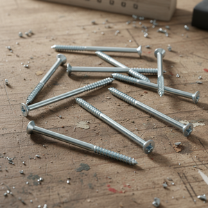 Tornillos para Madera de Cabeza Plana de Acero de Alta Resistencia - Fijaciones de Rosca Gruesa con Recubrimiento de Zinc - Product Image 1