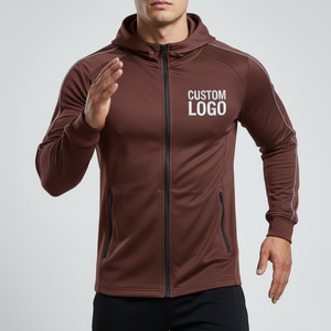 Sudadera con capucha para hombre con cremallera, logotipo personalizado, fabricante de ropa deportiva. - Product Image 5