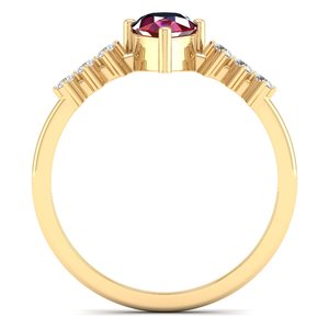 REYES Luxurious 925 Sterling Silver GRA Certified Moissanite <b>Rings</b> For Women <b>Dainty</b> Pear Cut 0.75 Carat Ruby Gemstone Jewelry - Product Image 4
