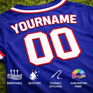 ผู้ผลิตเสื้อเบสบอลแบบสั้นสั่งทำ OEM ผ้าโพลีเอสเตอร์ 100% แห้งเร็ว ระบายอากาศได้ดี ปักชื่อผู้เล่นตามสั่ง - Product Image 3