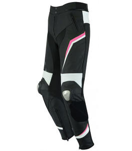 Pantalon en cuir pour moto avec protections homologuées CE, unisexe, été/hiver, protection en acier, fermeture éclair YKK, cuir de vachette imprimé, coupe-vent - Product Image 2