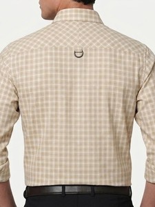Camisa de Moda para Hombre Enovate, Verano, Casual, a Cuadros, Manga Larga, Cuello Camisero, Cierre de un Botón, Algodón Transpirable, ODM - Product Image 3
