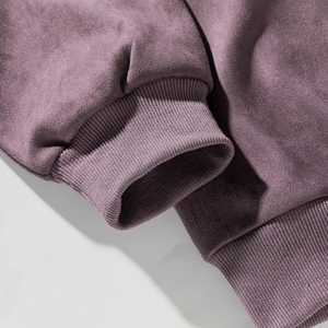 2025 New Style 100% Cotton Solid Color Oversized Stand Collar Pullover Sweatshirt for Men Winter Retro for <b>Couples</b> - Product Image 4
