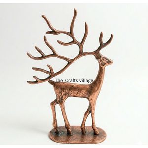 <b>Large</b> Stylish Christmas Reindeer Decor Silver Metal Deer Figurine Nordic Tabletop <b>Ornament</b> Holiday Decoration Gift Piece - Product Image 5