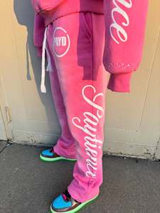 <b>Pink</b> Hooded Zip-Up Sweatshirt Custom Screen Print Fleece Cotton Box Thick Heavy 360gsm <b>Mens</b> Boxy Fit Zip up <b>Hoodies</b> - Product Image 3