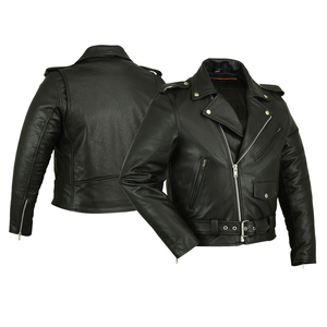 Chaqueta de Motociclista de Cuero Genuino para Hombre, Chaqueta de Motociclista Negra con Cierre Asimétrico y Cinturón, Chaqueta de Cuero Clásica Vintage para Motociclista, Premium - Product Image 5