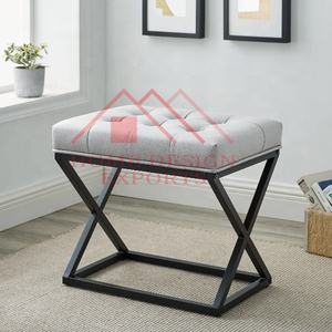 Taburete plegable otomano de último diseño para dormitorio/sofá taburete de cuero de calidad superior/MESA taburete otomano con mechones de metal - Product Image 6