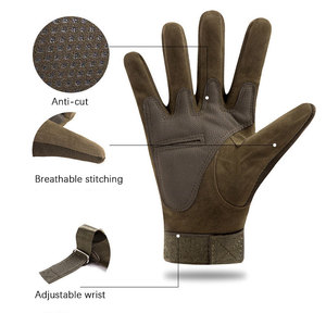 Gants tactiques à doigts entiers pour hommes, antidérapants, en tissu Oxford, avec fermeture auto-agrippante, noir, beige, vert olive - Product Image 5